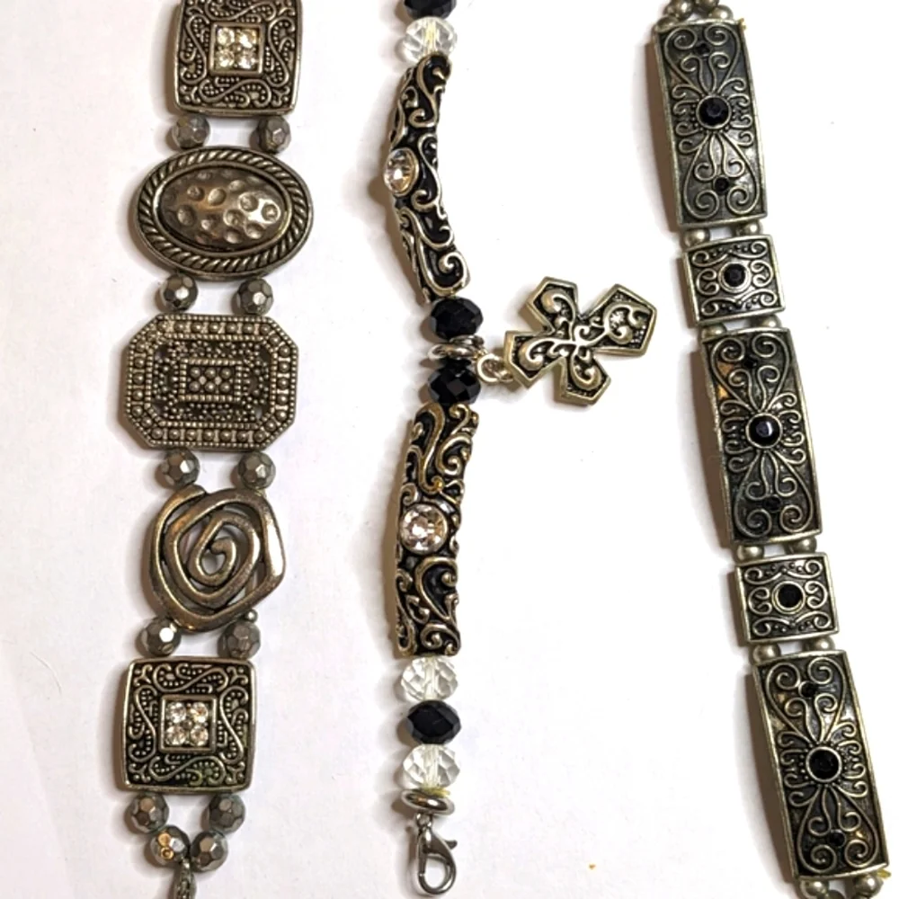 Vintage 3 Swap & Geneva Watches with 24‎ Interchangeable  Fashion Watch Bands